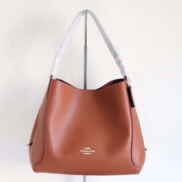 Coach Hadley Leather Hobo Shoulder Bag Saddle